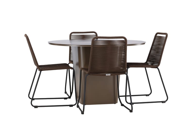 Santa Fe Matgrupp Utomhus + 4 Utestolar - Brun - Utemöbler & utemiljö - Utegrupp - Matgrupp utomhus