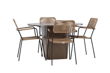 Santa Fe Matgrupp Utomhus + 4 Utestolar - Brun - Utemöbler & utemiljö - Utegrupp - Matgrupp utomhus