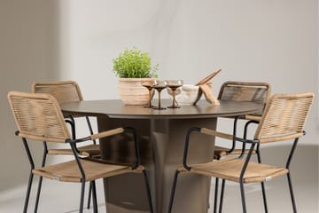 Santa Fe Matgrupp Utomhus + 4 Utestolar - Brun - Utemöbler & utemiljö - Utegrupp - Matgrupp utomhus