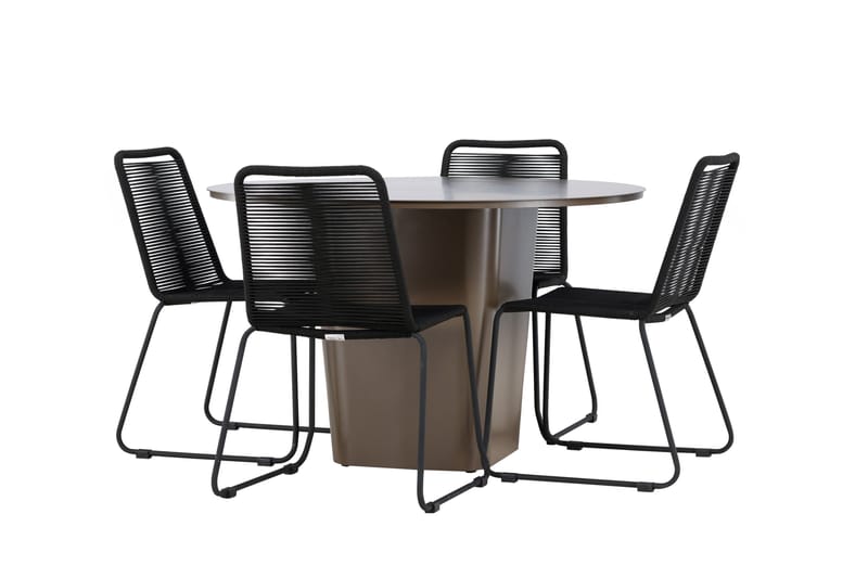 Santa Fe Matgrupp Utomhus + 4 Utestolar - Brun - Utemöbler & utemiljö - Utegrupp - Matgrupp utomhus