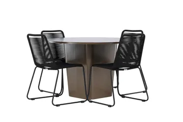 Santa Fe Matgrupp Utomhus + 4 Utestolar - Brun - Utemöbler & utemiljö - Utegrupp - Matgrupp utomhus