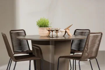 Santa Fe Matgrupp Utomhus + 4 Utestolar - Brun - Utemöbler & utemiljö - Utegrupp - Matgrupp utomhus