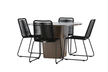 Santa Fe Matgrupp Utomhus + 4 Utestolar - Brun - Utemöbler & utemiljö - Utegrupp - Matgrupp utomhus