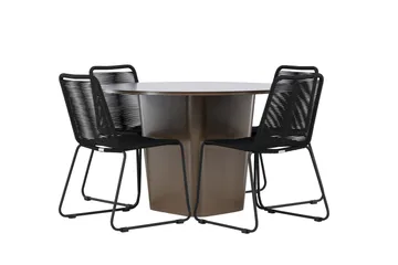 Santa Fe Matgrupp Utomhus + 4 Utestolar - Brun - Utemöbler & utemiljö - Utegrupp - Matgrupp utomhus