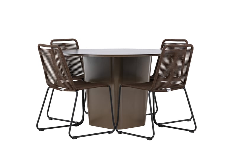 Santa Fe Matgrupp Utomhus + 4 Utestolar - Brun - Utemöbler & utemiljö - Utegrupp - Matgrupp utomhus