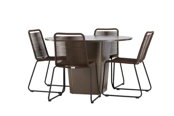 Santa Fe Matgrupp Utomhus + 4 Utestolar - Brun - Utemöbler & utemiljö - Utegrupp - Matgrupp utomhus