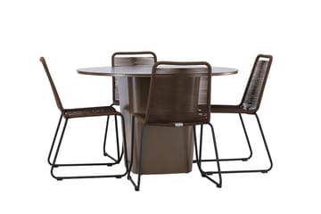 Santa Fe Matgrupp Utomhus + 4 Utestolar - Brun - Utemöbler & utemiljö - Utegrupp - Matgrupp utomhus