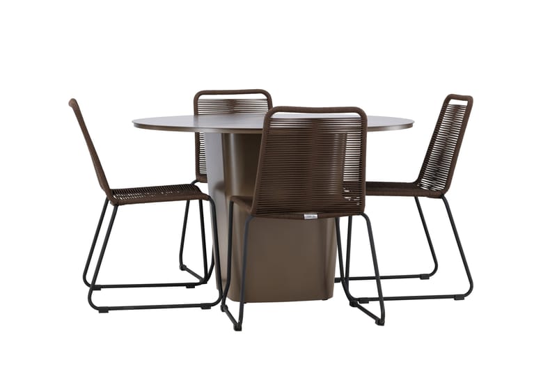 Santa Fe Matgrupp Utomhus + 4 Utestolar - Brun - Utemöbler & utemiljö - Utegrupp - Matgrupp utomhus