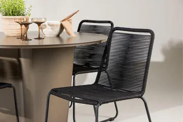 Santa Fe Matgrupp Utomhus Rund 120 cm + 4 st Linero Matstolar Svart/Brun - Utemöbler & utemiljö - Utegrupp - Matgrupp utomhus