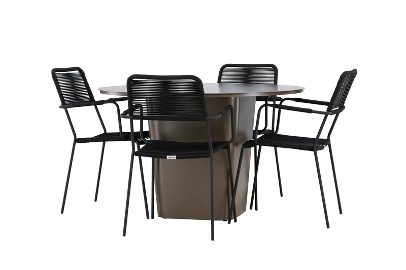 Santa Matgrupp Utomhus + 4 Utestolar - Brun - Utemöbler & utemiljö - Utegrupp - Matgrupp utomhus