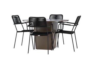 Santa Matgrupp Utomhus + 4 Utestolar - Brun - Utemöbler & utemiljö - Utegrupp - Matgrupp utomhus