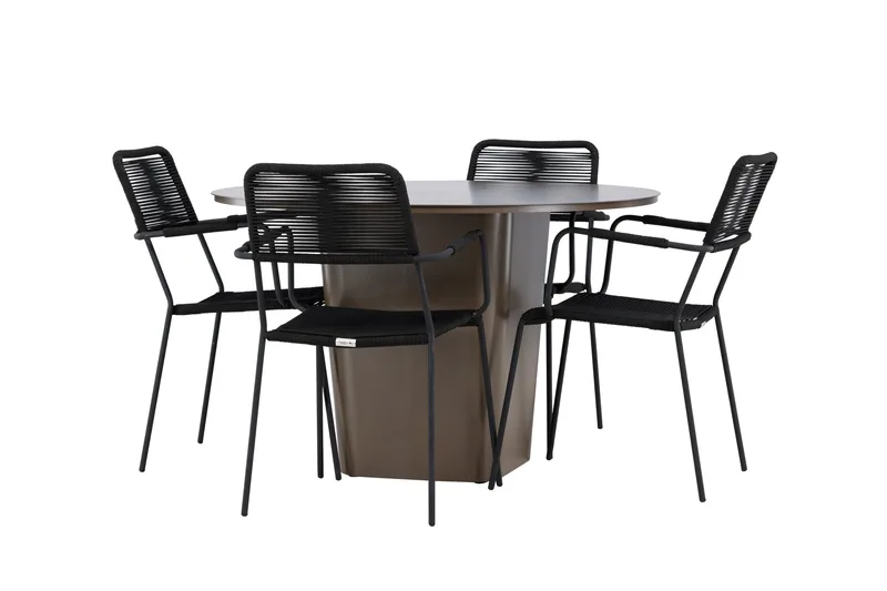 Santa Matgrupp Utomhus + 4 Utestolar - Brun - Utemöbler & utemiljö - Utegrupp - Matgrupp utomhus