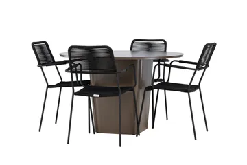 Santa Matgrupp Utomhus + 4 Utestolar - Brun - Utemöbler & utemiljö - Utegrupp - Matgrupp utomhus