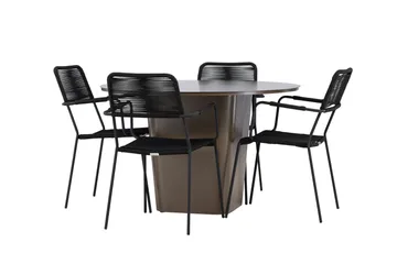 Santa Matgrupp Utomhus + 4 Utestolar - Brun - Utemöbler & utemiljö - Utegrupp - Matgrupp utomhus