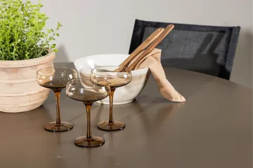 Santa Matgrupp Utomhus 120 cm Rund med 4 Alina Utestolar - Brun - Utemöbler & utemiljö - Utegrupp - Matgrupp utomhus