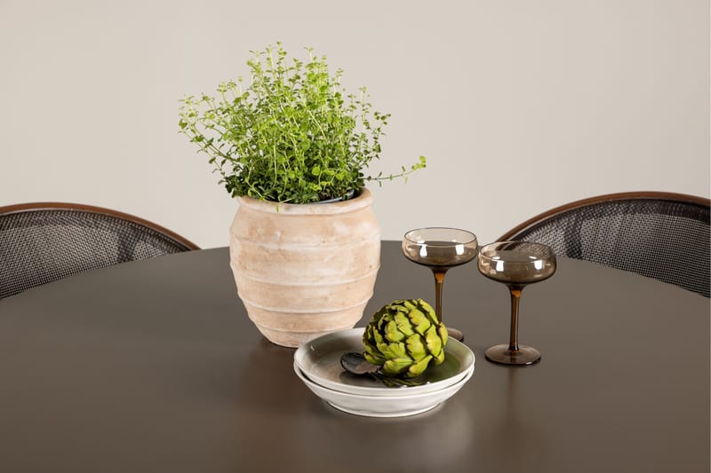 Santa Matgrupp Utomhus 120 cm Rund med 4 Vila Real Utestolar - Brun - Utemöbler & utemiljö - Utegrupp - Matgrupp utomhus