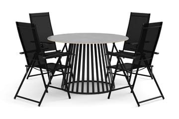 Sensi utomhus matgrupp 120 cm med 4 Sanna positionsstolar - Svart - Utemöbler & utemiljö - Utegrupp - Matgrupp utomhus
