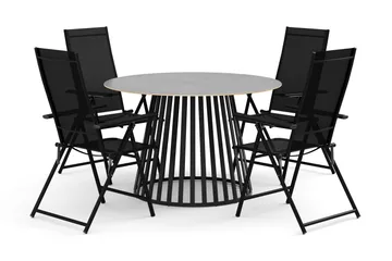 Sensi utomhus matgrupp 120 cm med 4 Sanna positionsstolar - Svart - Utemöbler & utemiljö - Utegrupp - Matgrupp utomhus