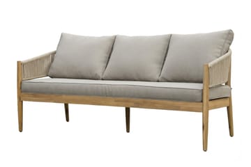 Siana 5-sits Loungegrupp i trä utseende med repdetaljer - Natur / Beige - Utemöbler & utemiljö - Utegrupp - Soffgrupp utomhus