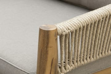 Siana 5-sits Loungegrupp i trä utseende med repdetaljer - Natur / Beige - Utemöbler & utemiljö - Utegrupp - Soffgrupp utomhus