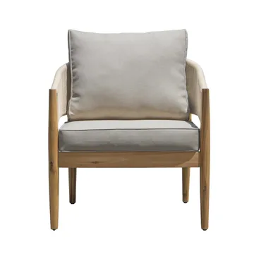 Siana 5-sits Loungegrupp i trä utseende med repdetaljer - Natur / Beige - Utemöbler & utemiljö - Utegrupp - Soffgrupp utomhus