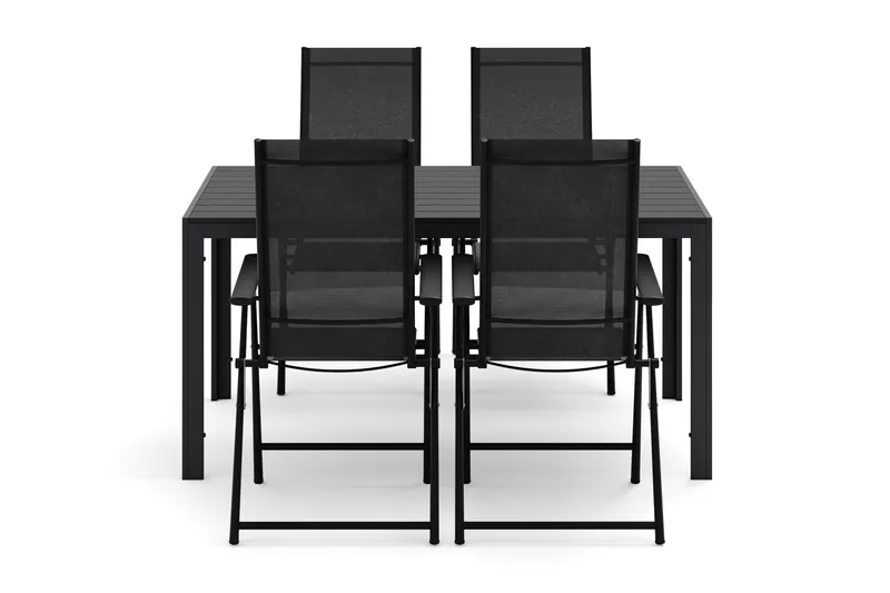 Siri Matbord 150 cm med 4 Sanna Matstolar - Svart - Utemöbler & utemiljö - Utegrupp - Matgrupp utomhus