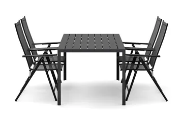 Siri Matbord 150 cm med 4 Sanna Matstolar - Svart - Utemöbler & utemiljö - Utegrupp - Matgrupp utomhus