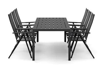 Siri Matbord 205 cm med 6 Sanna Matstolar - Svart - Utemöbler & utemiljö - Utegrupp - Matgrupp utomhus