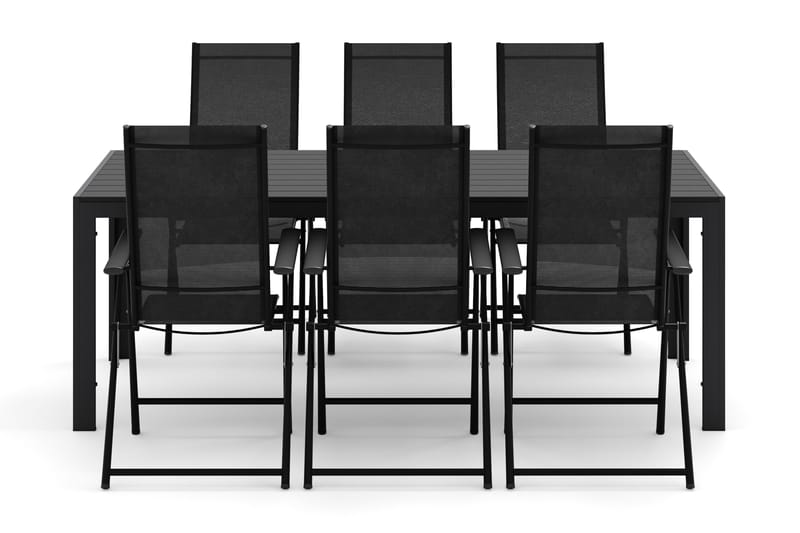 Siri Matbord 205 cm med 6 Sanna Matstolar - Svart - Utemöbler & utemiljö - Utegrupp - Matgrupp utomhus