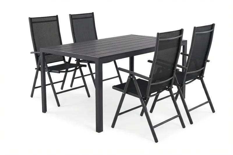 Siri Matgrupp utomhus 150 cm med 4 Maggie Positionsstolar