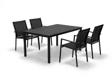 Siri Matgrupp utomhus 150 cm med 4 Tunis Stapelstolar - Utemöbler & utemiljö - Utegrupp - Matgrupp utomhus