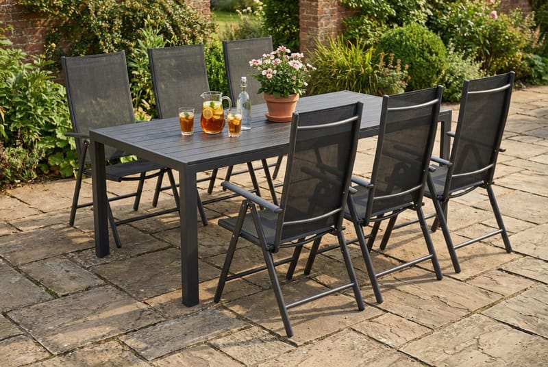 Siri Matgrupp utomhus 205 cm med 6 Maggie Positionsstolar - Utemöbler & utemiljö - Utegrupp - Matgrupp utomhus