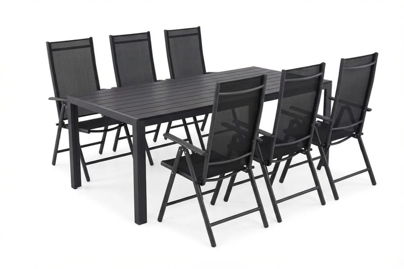 Siri Matgrupp utomhus 205 cm med 6 Maggie Positionsstolar