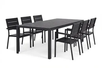 Siri Matgrupp utomhus 205 cm med 6 Tunis Aintwood Stolar - Utemöbler & utemiljö - Utegrupp - Matgrupp utomhus