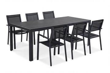 Siri Matgrupp utomhus 205 cm med 6 Tunis Stapelstolar - Utemöbler & utemiljö - Utegrupp - Matgrupp utomhus