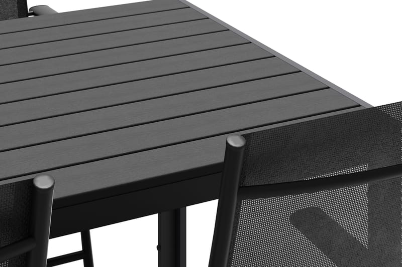 Siri Rektangulärt utebord 150 cm med 4 Sanna utestolar - Svart - Utemöbler & utemiljö - Utegrupp - Matgrupp utomhus