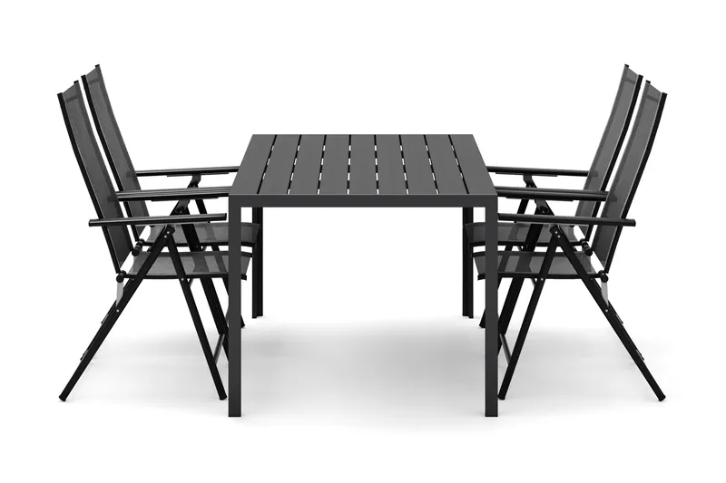 Siri Rektangulärt utebord 150 cm med 4 Sanna utestolar - Svart - Utemöbler & utemiljö - Utegrupp - Matgrupp utomhus