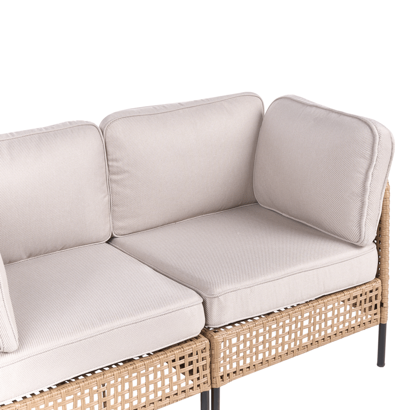 Soffa utomhus med Bord 2-Sits Omegana Konstrotting - Beige/Svart - Utemöbler & utemiljö - Utegrupp - Soffgrupp utomhus