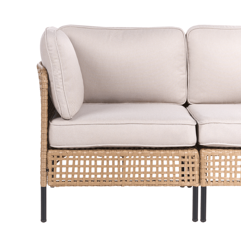 Soffa utomhus med Bord 2-Sits Omegana Konstrotting - Beige/Svart - Utemöbler & utemiljö - Utegrupp - Soffgrupp utomhus