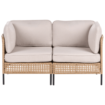 Soffa utomhus med Bord 2-Sits Omegana Konstrotting - Beige/Svart - Utemöbler & utemiljö - Utegrupp - Soffgrupp utomhus
