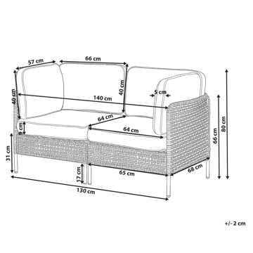 Soffa utomhus med Bord 2-Sits Omegana Konstrotting - Beige/Svart - Utemöbler & utemiljö - Utegrupp - Soffgrupp utomhus