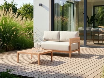 Soffa utomhus med Bord 2-Sits Sampieri - Brun/Beige - Utemöbler & utemiljö - Utegrupp - Soffgrupp utomhus