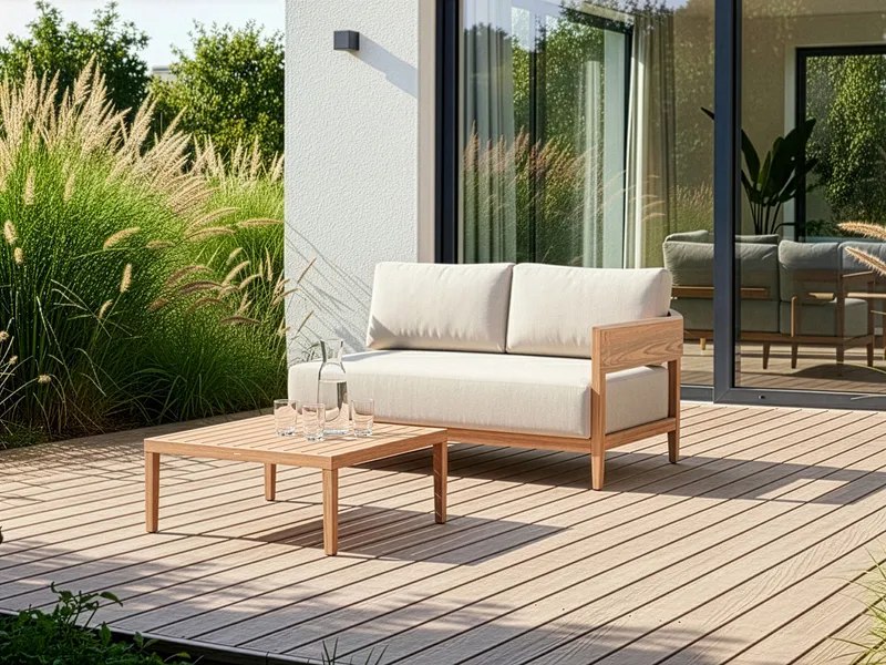 Soffa utomhus med Bord 2-Sits Sampieri - Brun/Beige - Utemöbler & utemiljö - Utegrupp - Soffgrupp utomhus