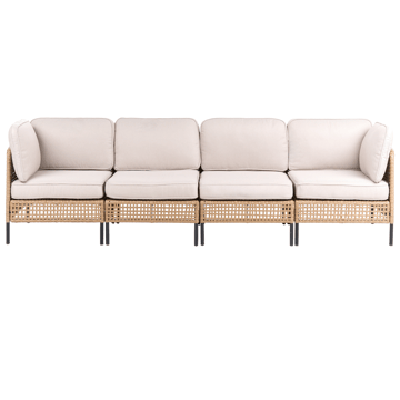 Soffa utomhus med Bord 4-Sits Omegana Modulär Konstrotting - Beige/Svart - Utemöbler & utemiljö - Utegrupp - Soffgrupp utomhus