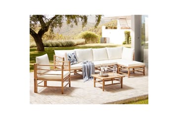 Soffgrupp Cerreto Vit/ljust trä - Vit/ljust trä - Utemöbler & utemiljö - Utegrupp - Soffgrupp utomhus