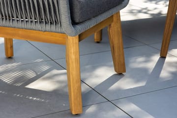 Soffgrupp Chania 2-sits Soffa + 2 Fåtöljer med bord Utomhus - Grå - Utemöbler & utemiljö - Utegrupp - Soffgrupp utomhus