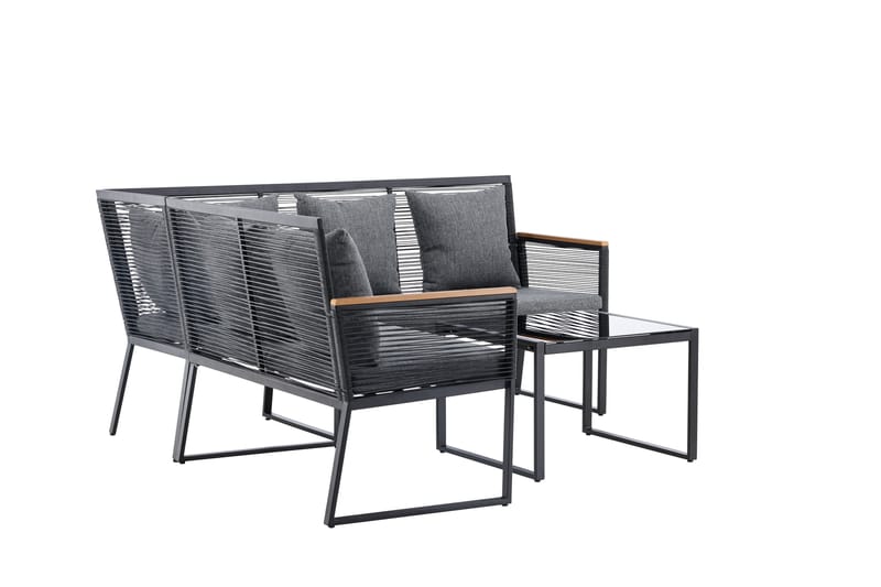 Soffgrupp Dallas 5-sits Svart - Venture Home - Loungeset & loungegrupp - Soffgrupp utomhus