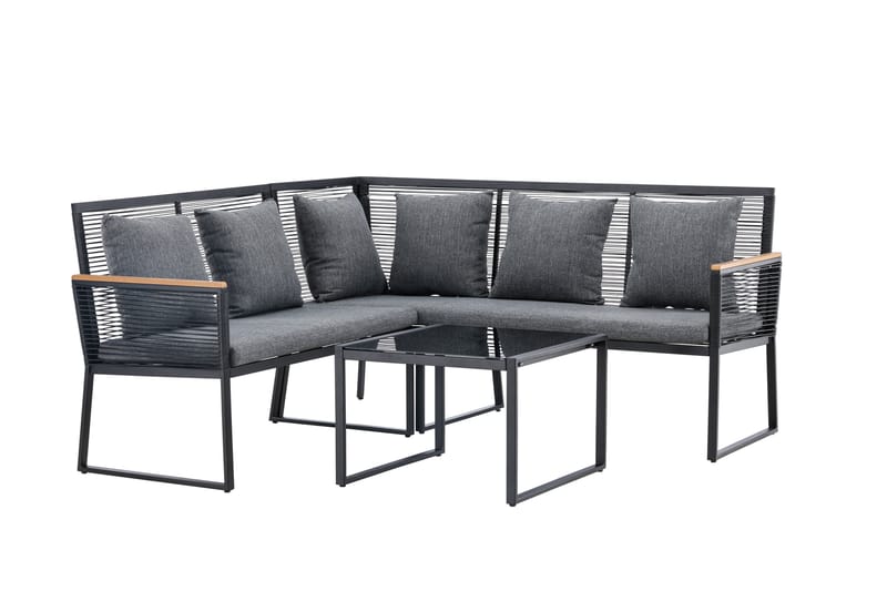 Soffgrupp Dallas 5-sits Svart - Venture Home - Loungeset & loungegrupp - Soffgrupp utomhus