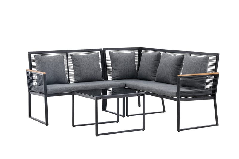 Soffgrupp Dallas 5-sits Svart - Venture Home - Loungeset & loungegrupp - Soffgrupp utomhus