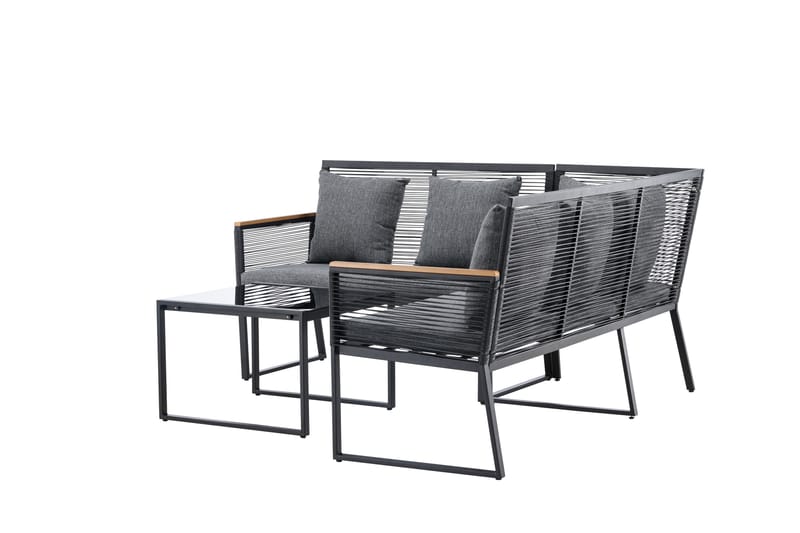 Soffgrupp Dallas 5-sits Svart - Venture Home - Loungeset & loungegrupp - Soffgrupp utomhus